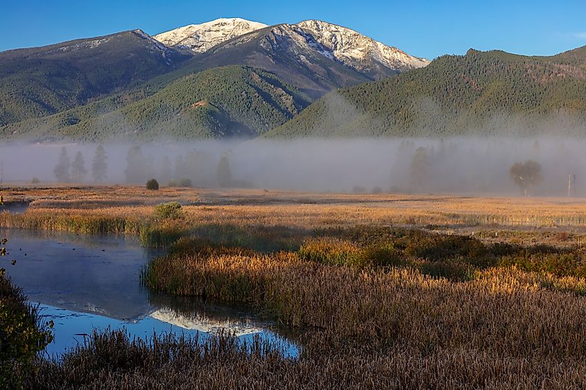 Wetlands at the Lee Metcalf National Wildlife Refuge near Stevensville, Montana