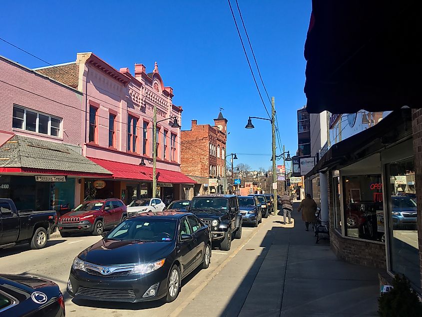 Main Street in Irwin, Pennsylvania.