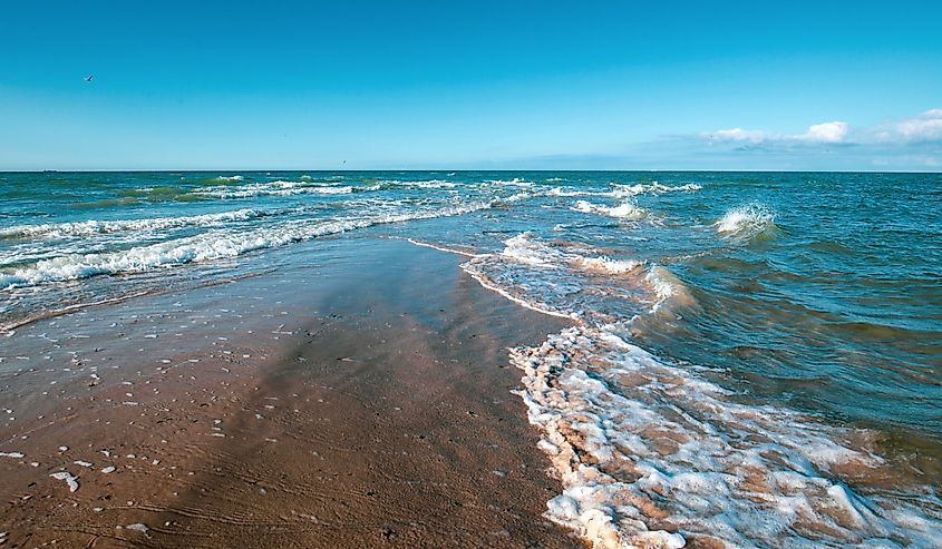 Beach at Skagen in Denmark where two seas meet, namely the Skagerrak and the Kattegat.