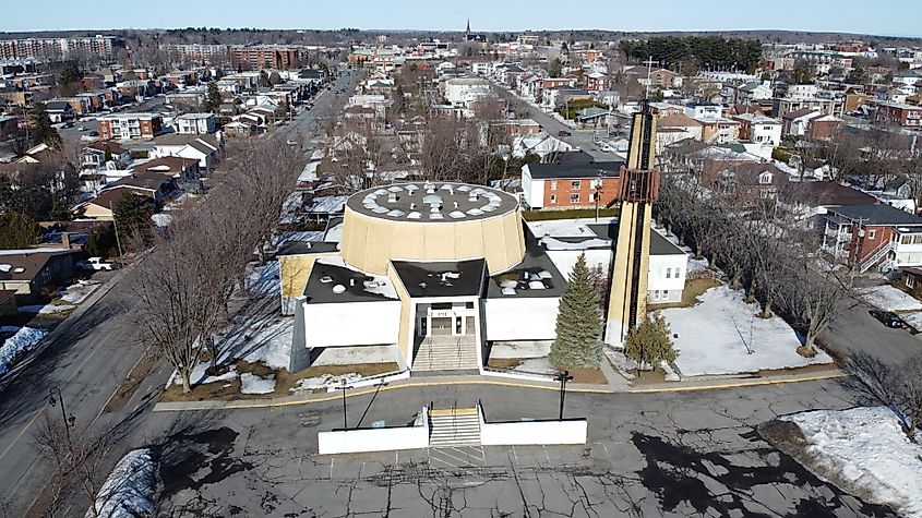 Aerial view of Drummondville, Canada