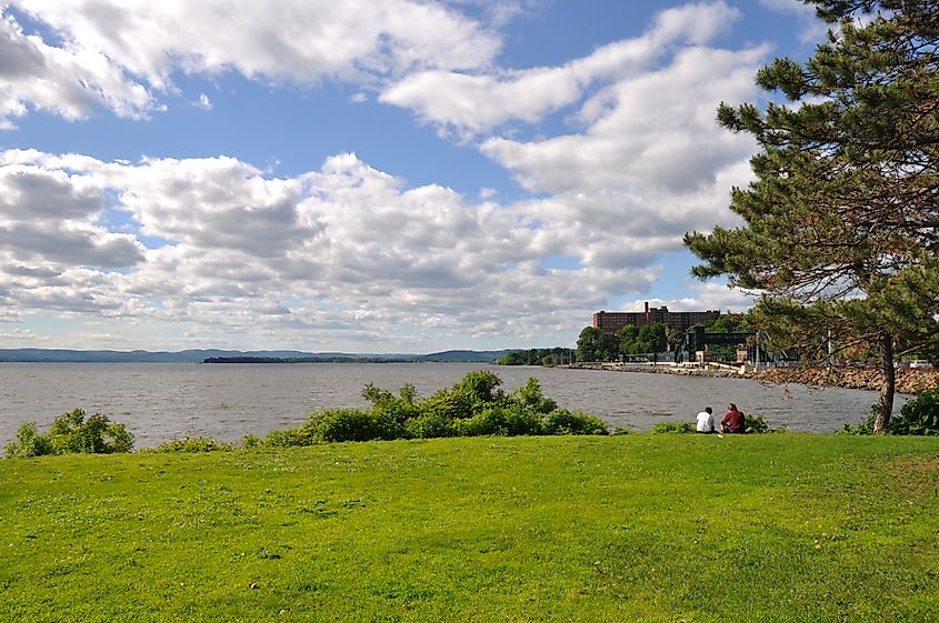 View of the Scarborough train station from Scarborough Park. Unedited, taken today, June 6, 2014.