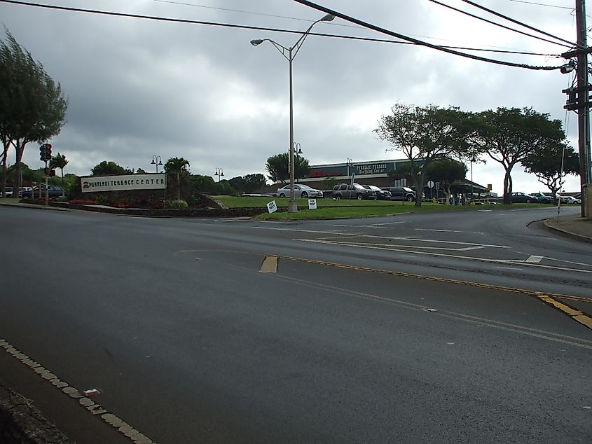 Intersection of Old Haleakala Highway and Pukalani Street in Pukalani. 