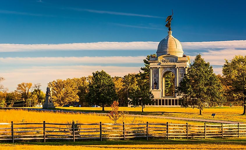 The Pennsylvania Monument, in Gettysburg, Pennsylvania