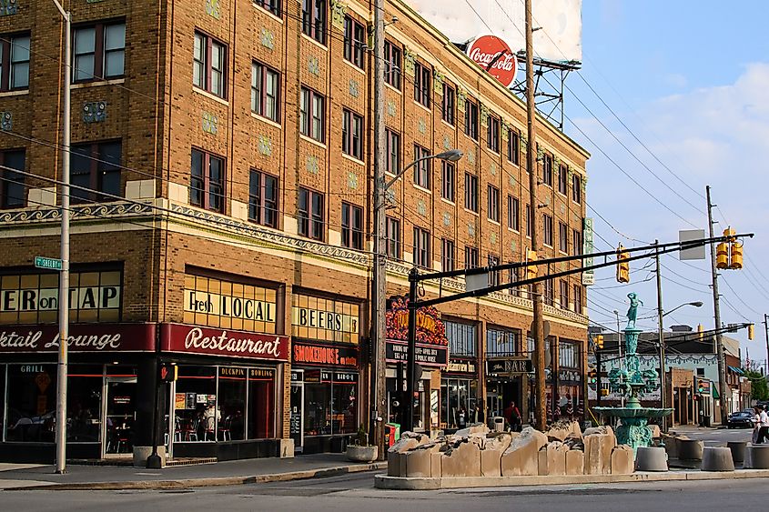 The Fountain Square neighborhood in Indianapolis, Indiana.