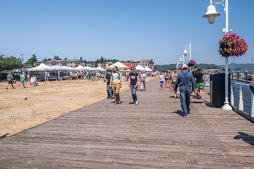 The boardwalk in Florence, Oregon