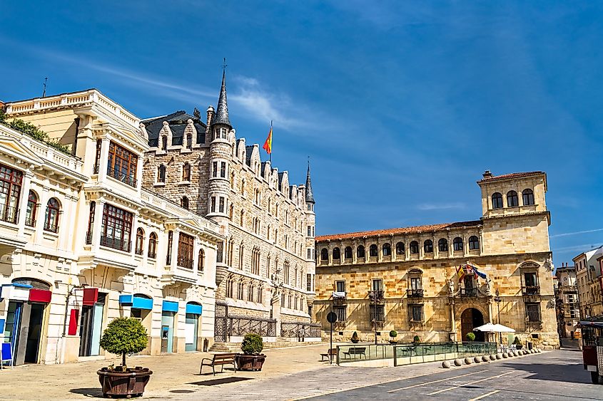 Historic buildings in Leon, Spain