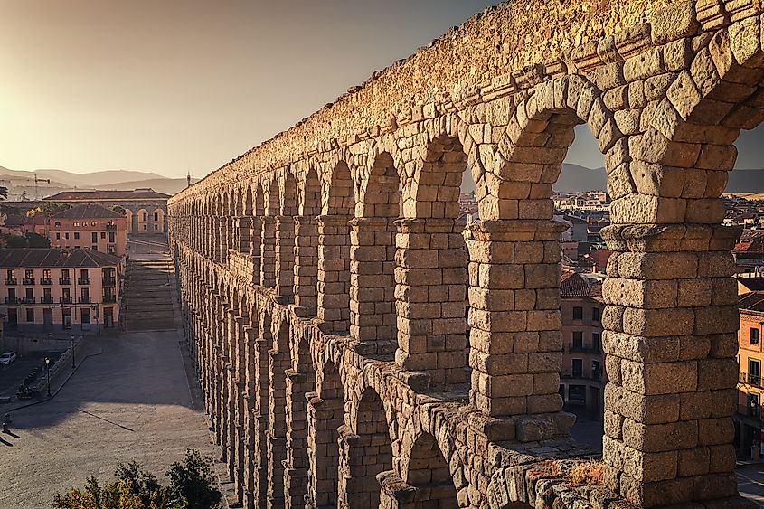 the roman aqueduct of the city of Segovia