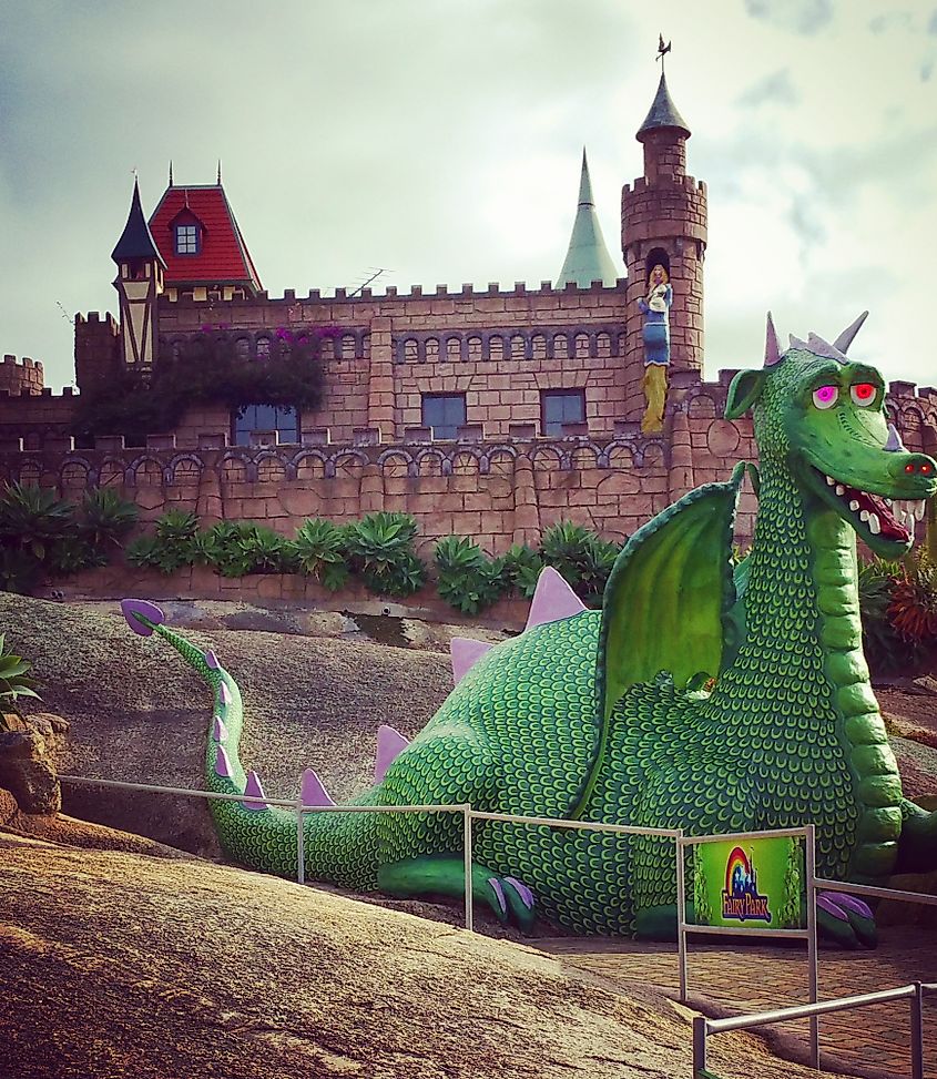 A fairy castle guarded by the dragon