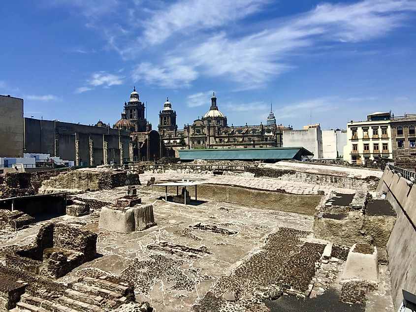 Ruins of Tenochtitlan in Mexico City. 