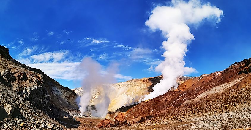 Fumaroles in the Kamchatka Peninsula. Image credit: Elena Rykova/Shutterstock.com