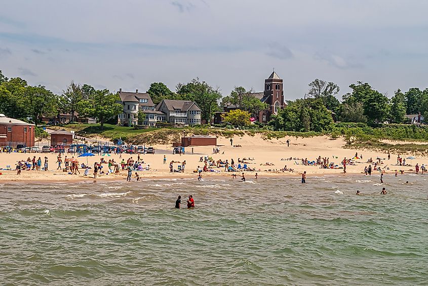 Lake Michigan beach in South Haven, Michigan.