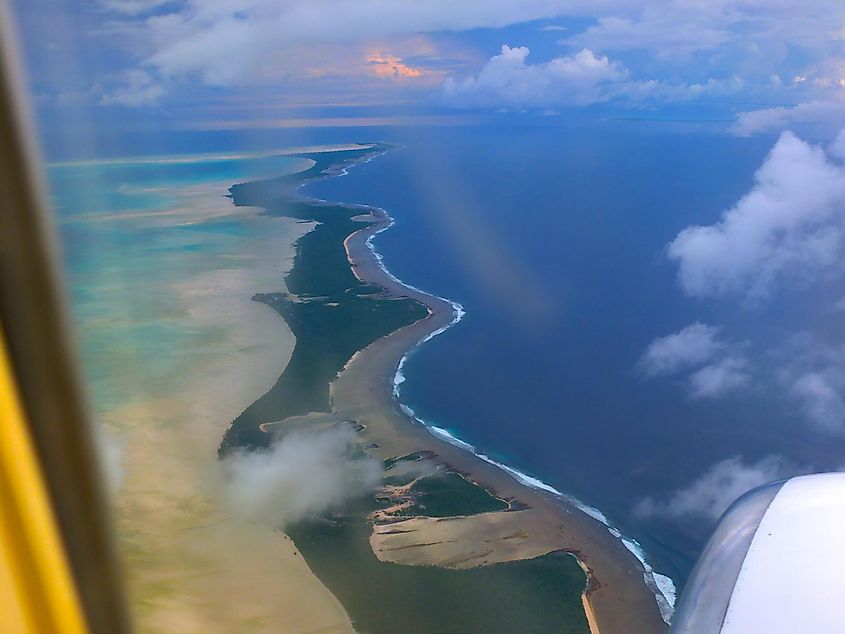 Aerial view of Kiribati