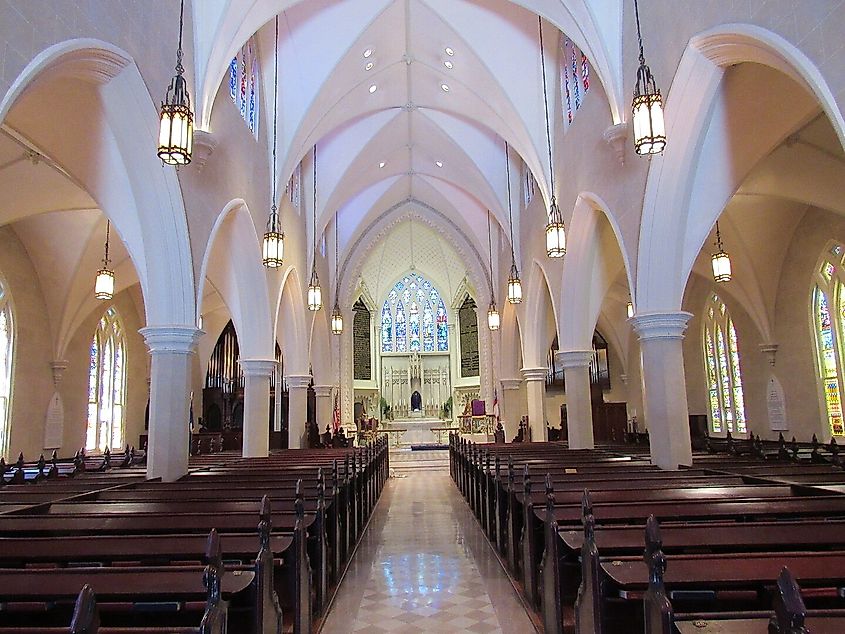 Inside Grace Church Cathedral in Charleston, South Carolina.