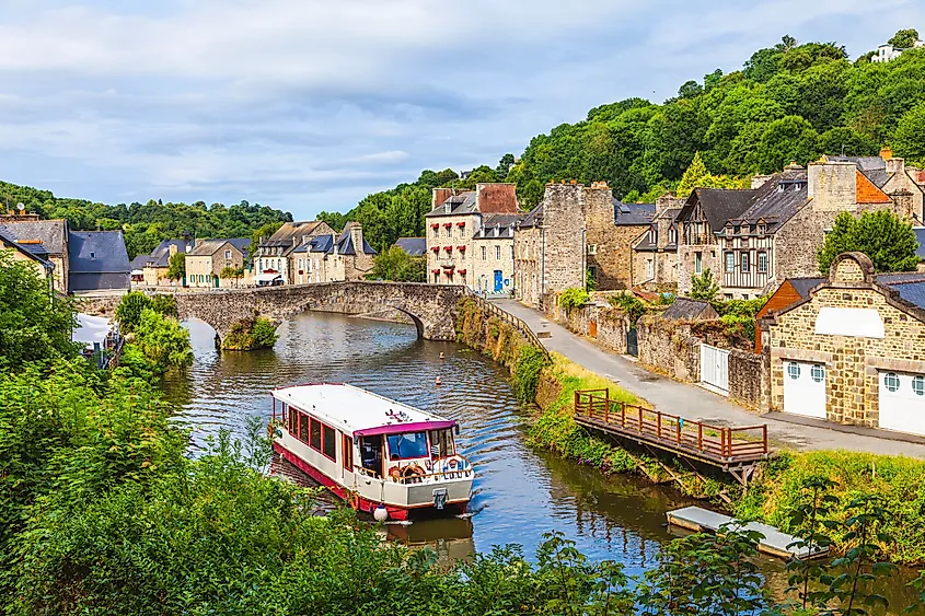 River Rance flowing through Dinan, France
