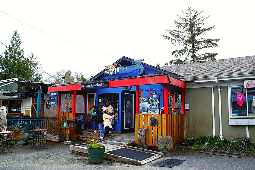 Tofino, British Columbia, Canada - March 22 2025: Front view of a local shop located in Tofino town.. Wannee_Photographer via Shutterstock
