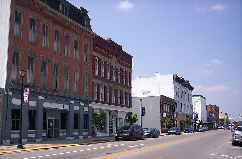 Downtown Fremont, Ohio on South Front Street.
