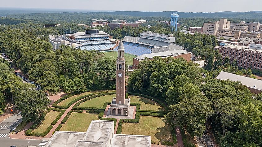 Kenan Memorial Stadium is located in Chapel Hill, North Carolina and is the home field of the North Carolina Tar Heels, Grindstone Media Group / Shutterstock.com