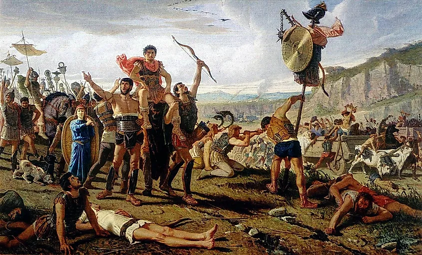 Depiction of Gaius Marius as victor over the invading Cimbri. (Francesco Saverio Altamura, Public domain, via Wikimedia Commons)