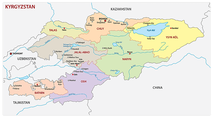 Map Kyrgyzstan Surrounding Countries Kyrgyzstan Maps & Facts - World Atlas