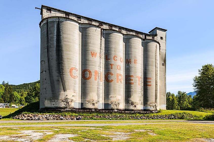 Silo Park in Concrete, Washington, and the remains of the Superior Portland Cement Site.