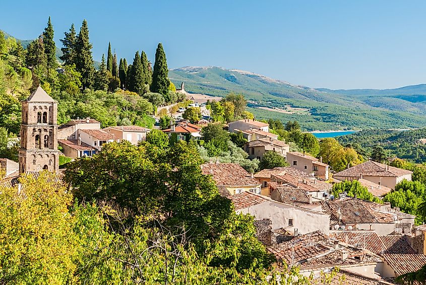 The charming town of Moustiers-Sainte-Marie in Provence, France