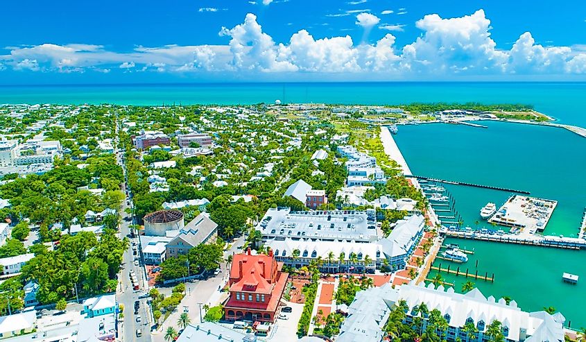 Aerial view of Key West, Florida.