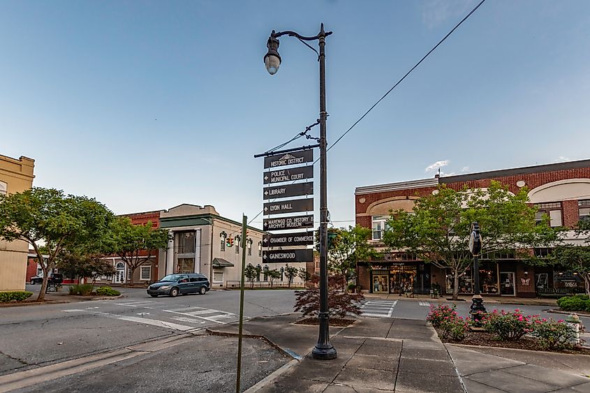 The historic district in Dempolis, Alabama.