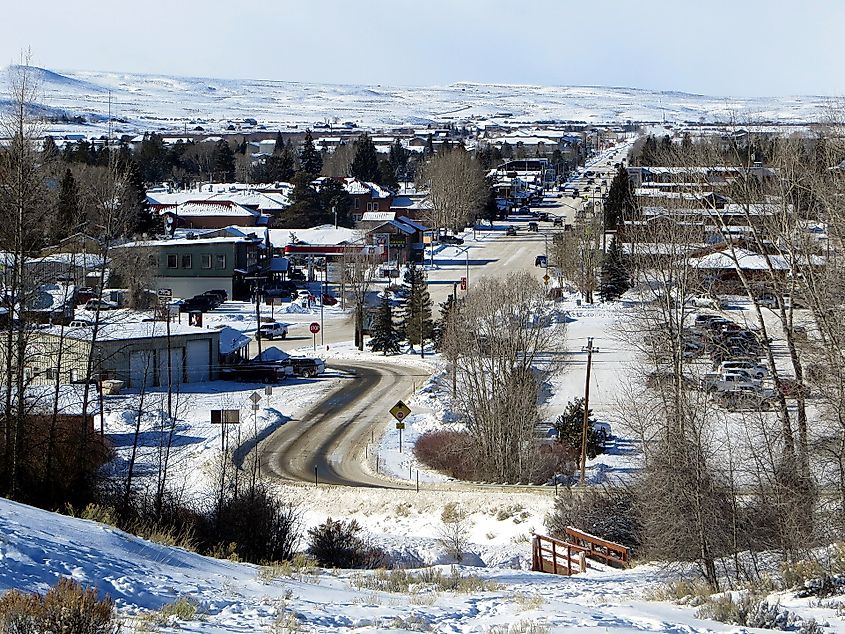 Winter scene in Pinedale, Wyoming