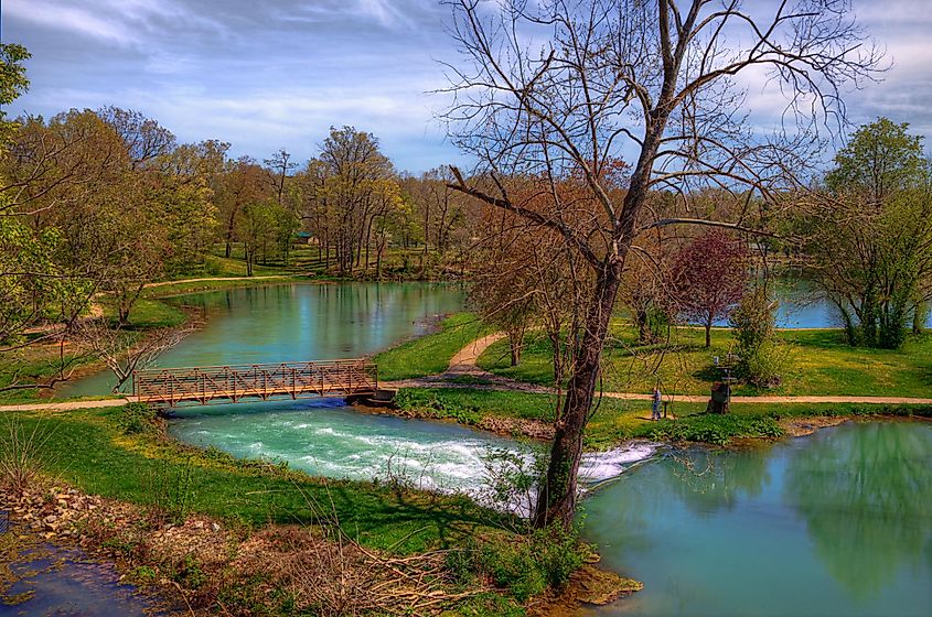 A View Mammoth Spring from Overlook Mammoth Spring State Park Mammoth Spring Arkansas