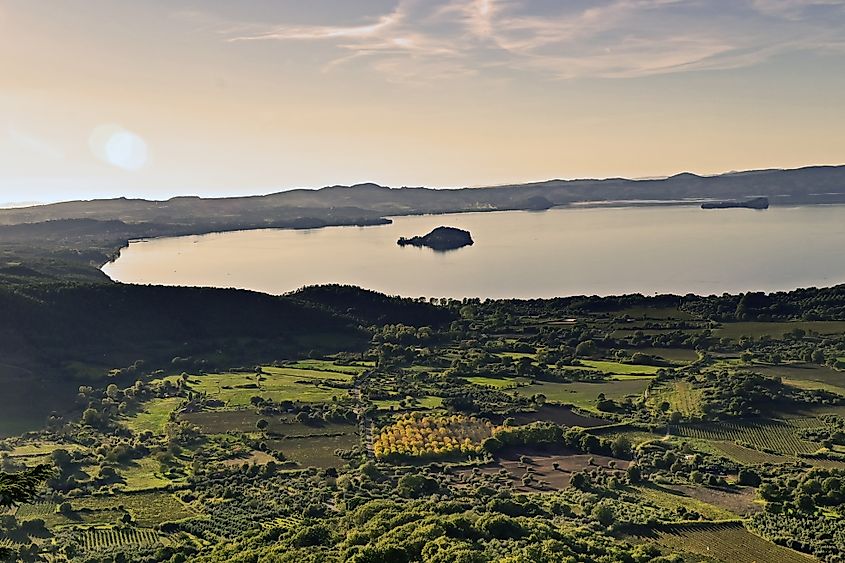 Montefiascone, sunset view of Lake Bolsena, Tuscia, Lazio