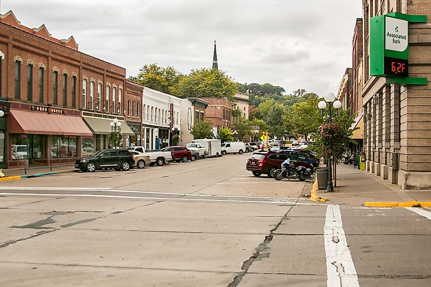 Red Wing, Minnesota - September 18, 2015. Historic downtown Red Wing, Minnesota