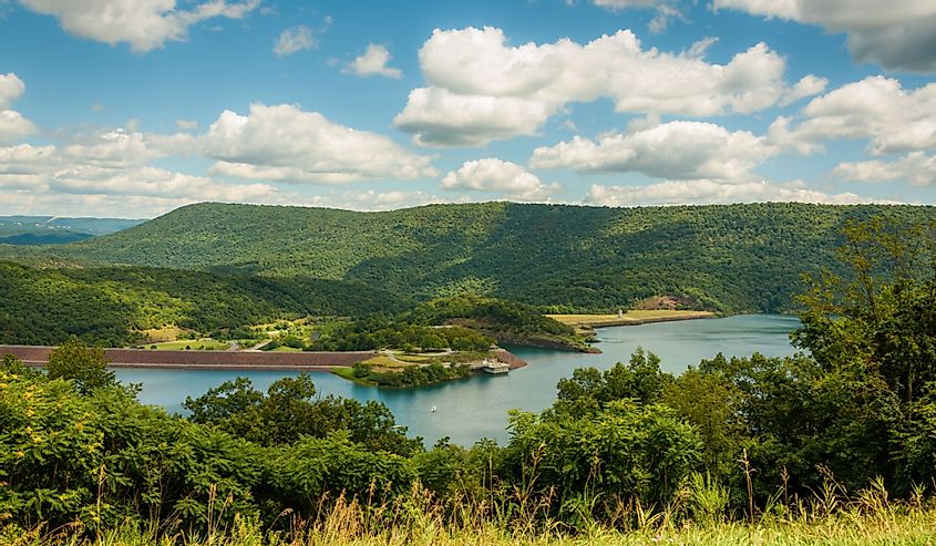 View of Raystown Lake from Ridenour Overlook, in Huntington, Pennsylvania