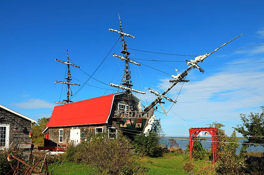 Bouctouche, New Brunswick, Canada - 09, 27, 2022: House looking like ship