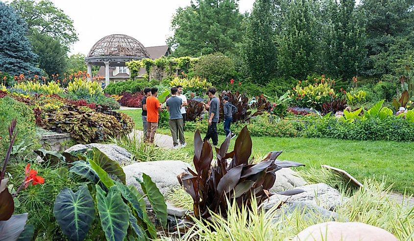 View of beautiful Sunken Gardens Park in Lincoln Nebraska