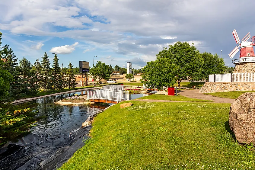 Beautiful view of the Scandinavian Heritage Association Park in Minot, North Dakota.