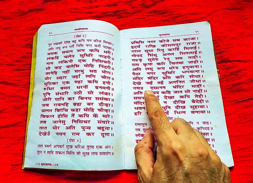 Hindu man reading holy scriptures of the Holy Vedas, via Roshp / Shutterstock.com