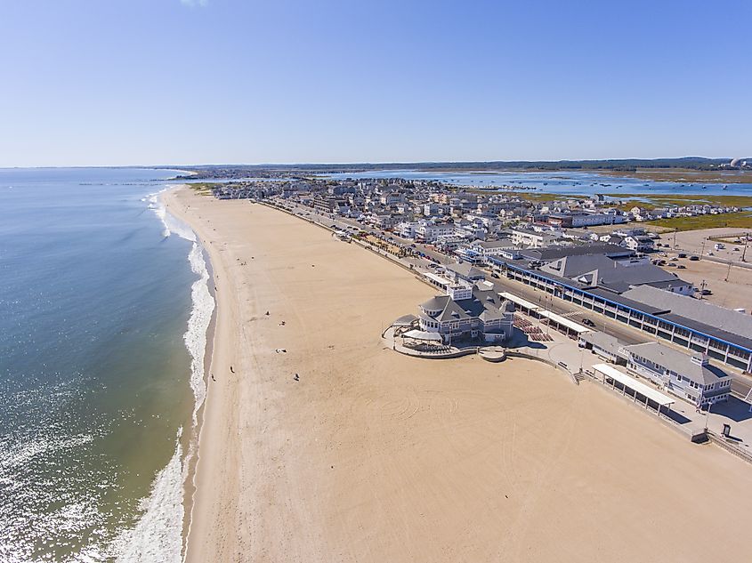 Aerial view of Hampton Beach, New Hampshire.