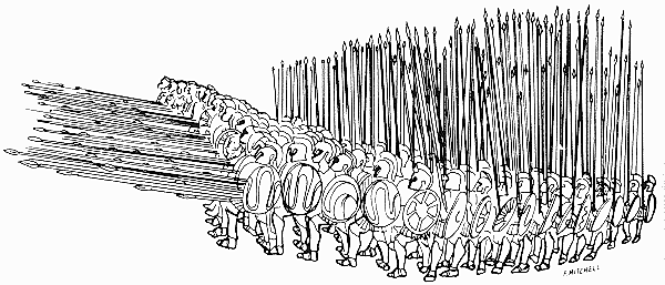 Drawing of a Macedonian phalanx.
