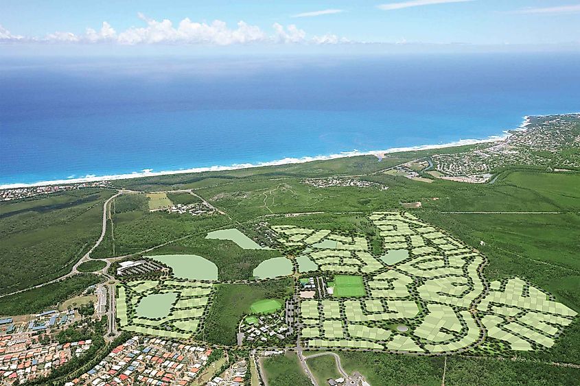Aerial view of Peregian Springs, Queensland.