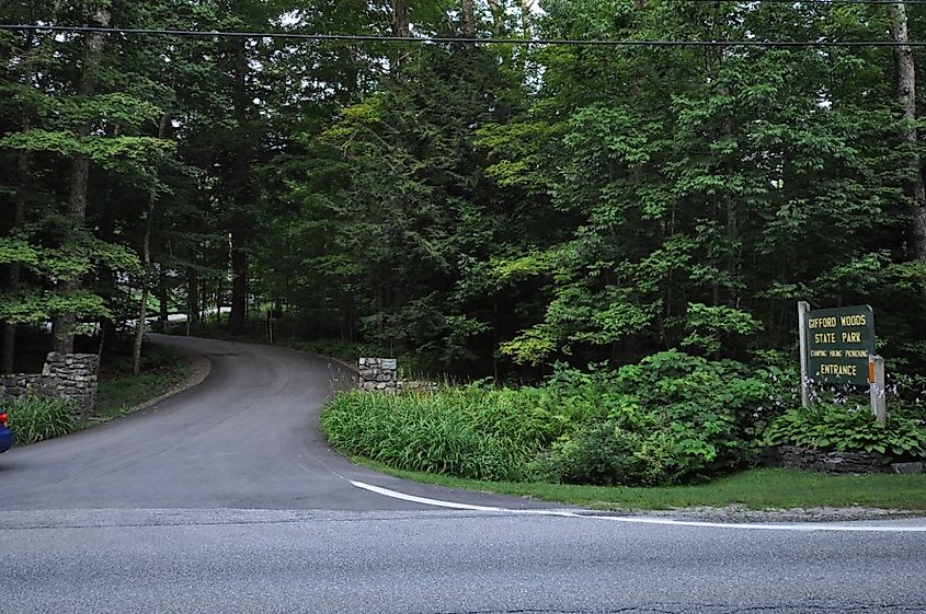 Gifford Woods State Park, Killington, Vermont. Entrance.