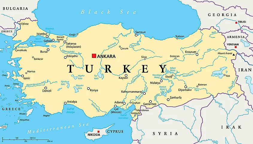 Is Turkey In Europe Or Asia Worldatlas