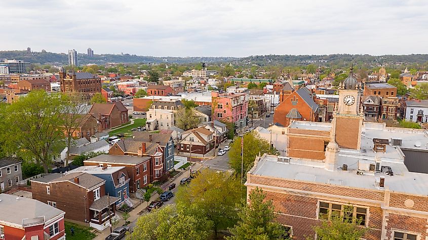 Aerial view of Newport, Kentucky.