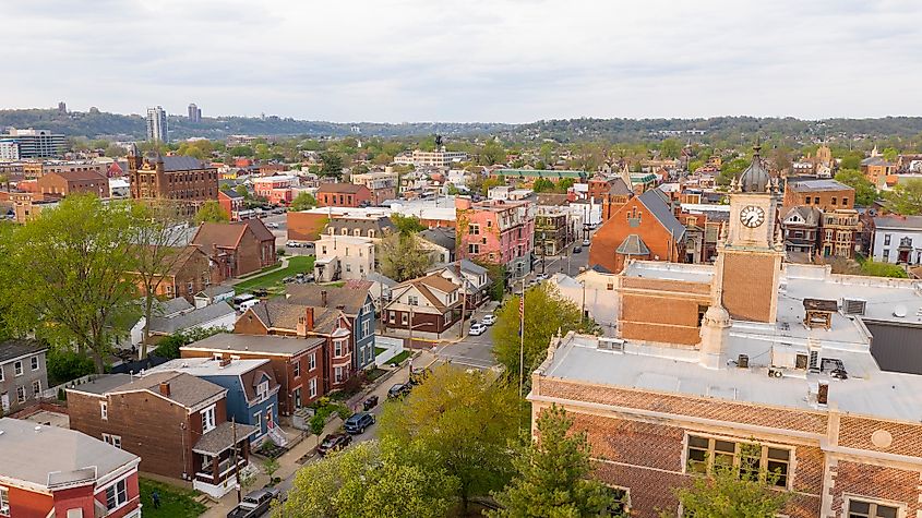 Aerial view of Newport, Kentucky.