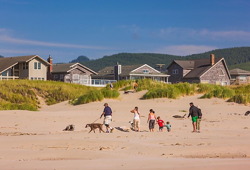 View of the beach in Manzanita, Oregon.