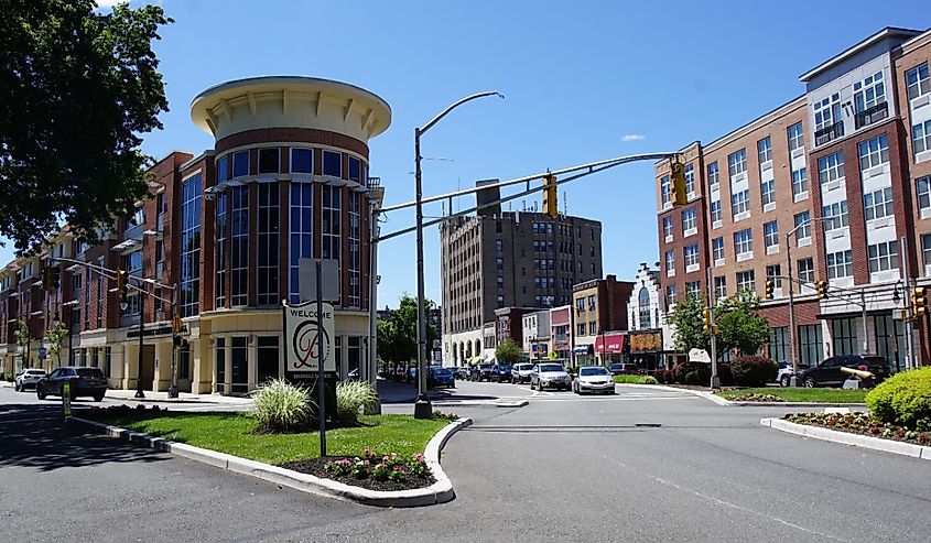 Downtown street in Bloomfield, New Jersey.