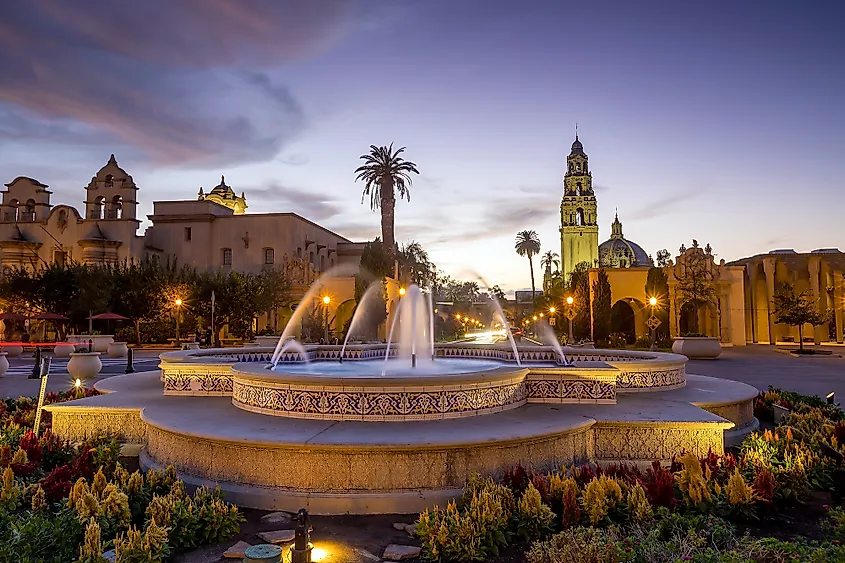 Balboa Park at twilight