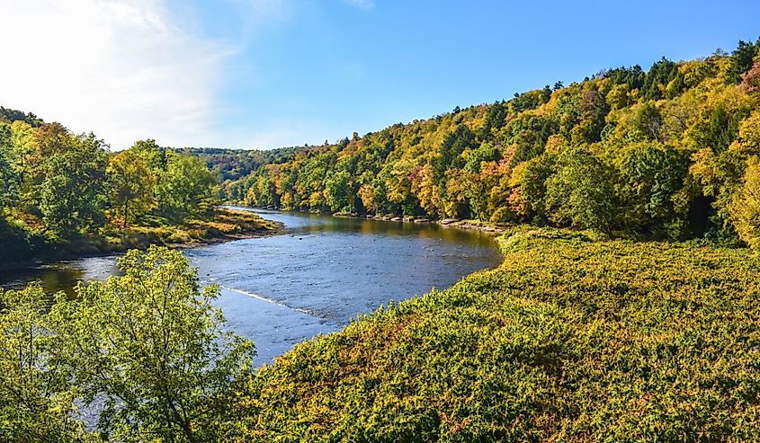 Clarion River Pennsylvania and fall colors