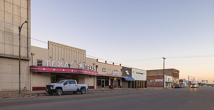 The old business district in Hillsboro, Texas.
