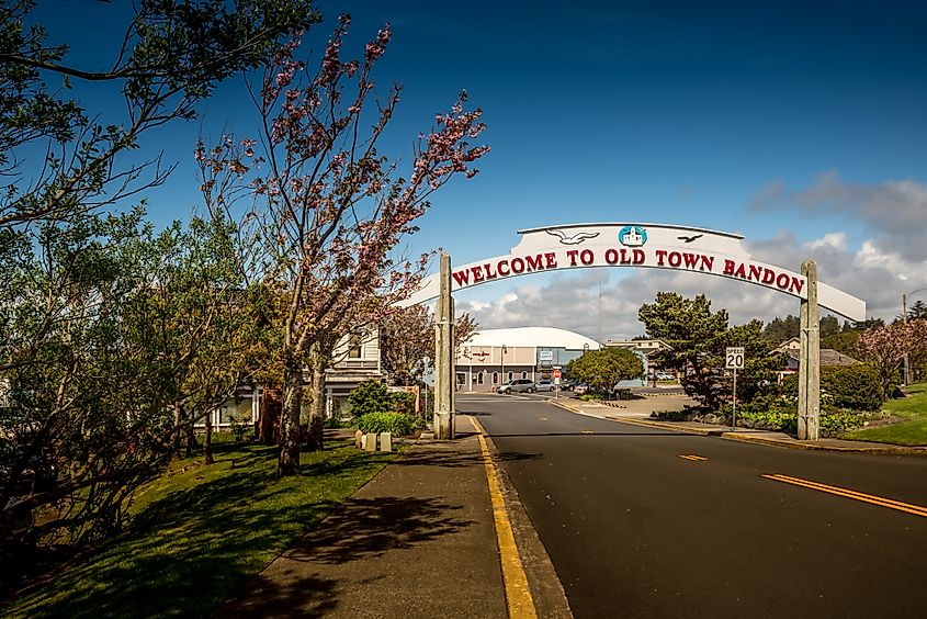 The historical town of Bandon, Oregon