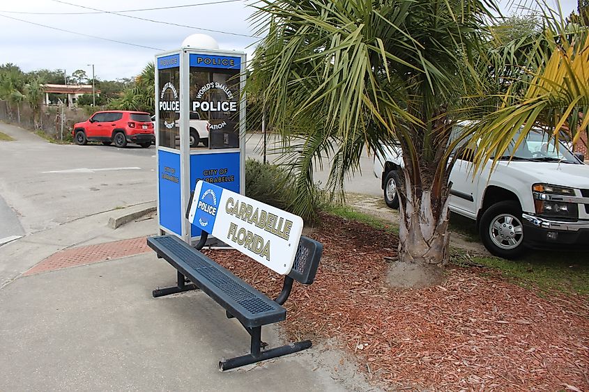 World's Smallest Police Station in Carrabelle, Florida.